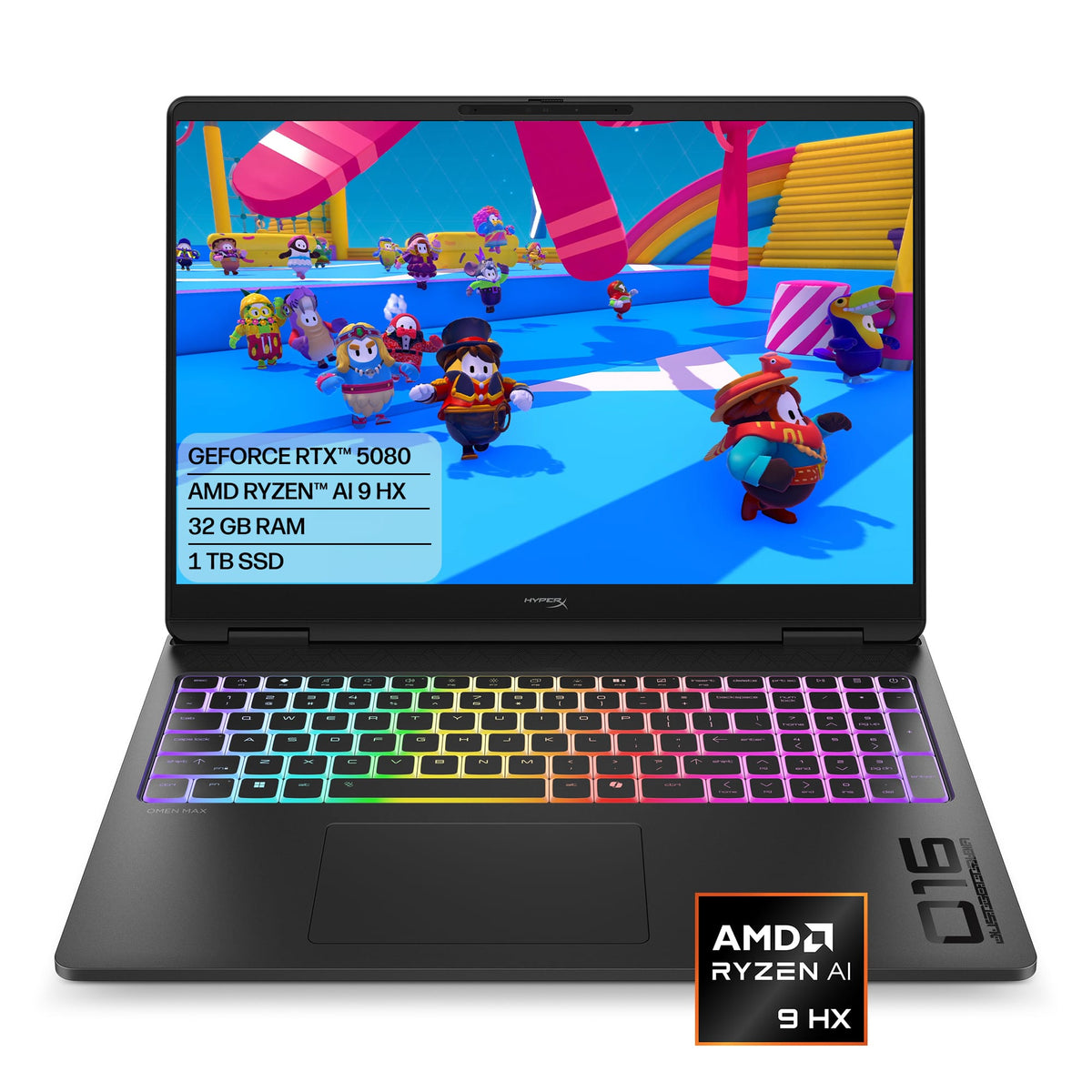 HyperX - OMEN MAX 16" 240Hz 2.5K OLED Gaming Laptop - AMD Ryzen AI 9 HX 475 (2026) - 32GB RAM - NVIDIA GeForce RTX 5080 - 1TB SSD - Shadow Black