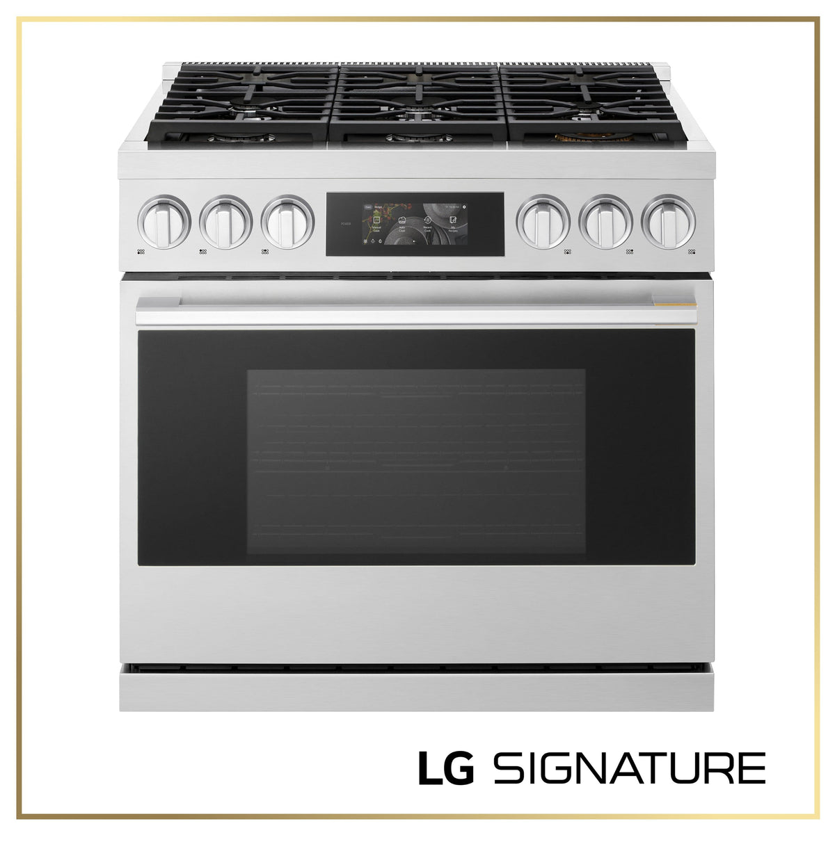 LG - SIGNATURE 36-in Wide 6.3 Cu. Ft. Slide-In Gas True Convect Pro Range with 6 Burners, AirFry, and UltraHeat 23K Burner - Stainless Steel