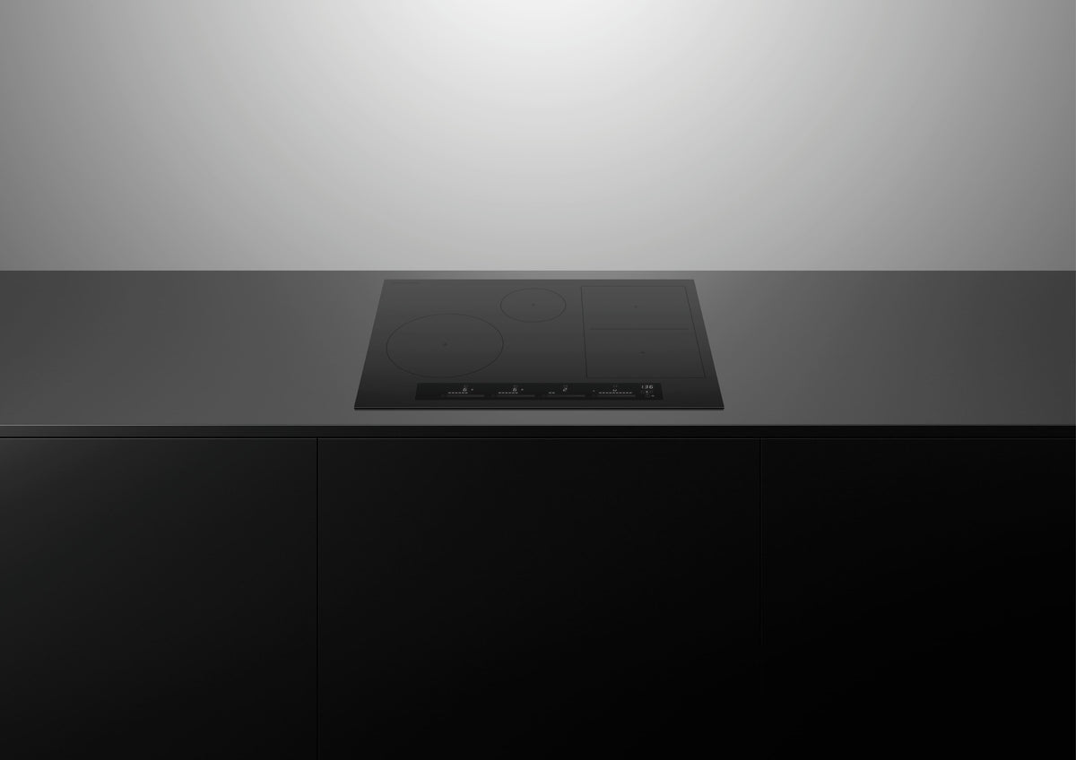 Fisher & Paykel - 30 in. Wide 4 Element Built-in Electric Cooktop, 4 Zones with Smart Zone - Black