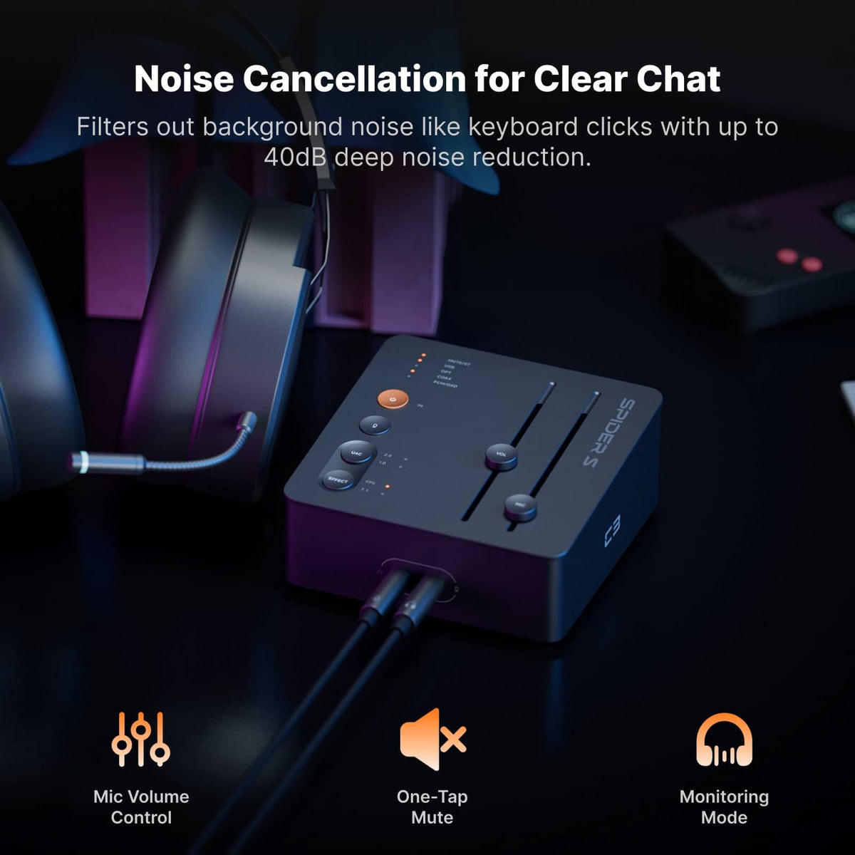 Fosi Audio - C3 Gaming USB Audio Interface - Black