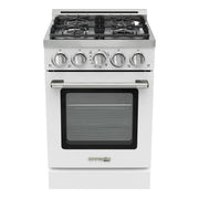 Unique Appliances - Off-Grid 24 in. 4-Burner Waist High Broiler Propane Range in White - White