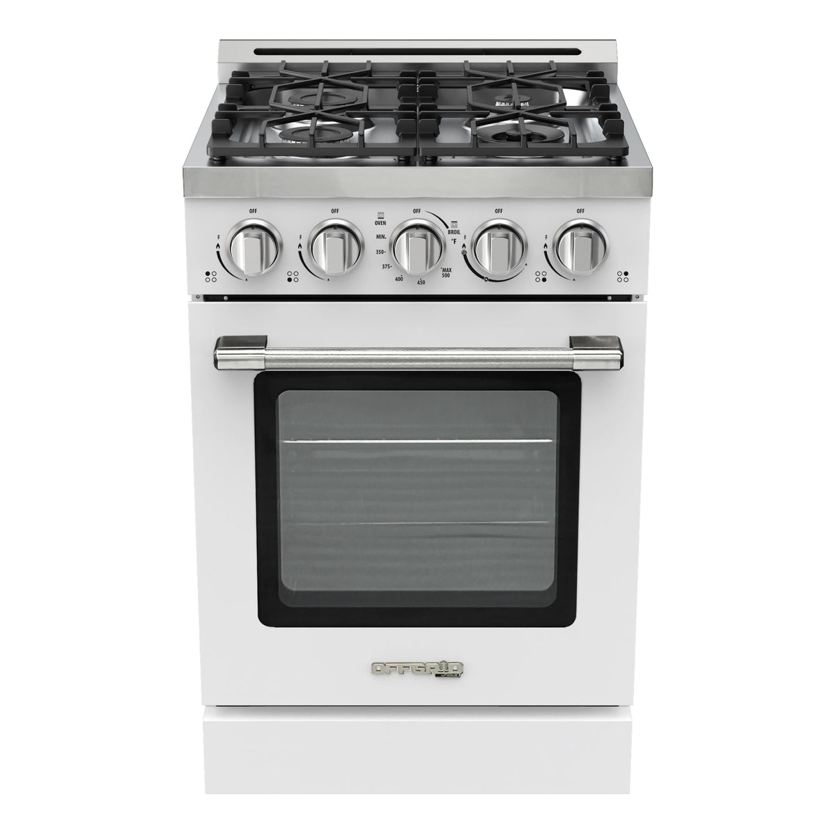 Unique Appliances - Off-Grid 24 in. 4-Burner Waist High Broiler Propane Range in White - White