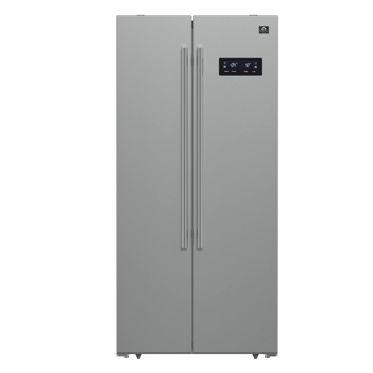 Forno Appliances - 33 in. Wide Salerno 15.6 Cu. Ft. Side-by-Side Refrigerator - Stainless Steel