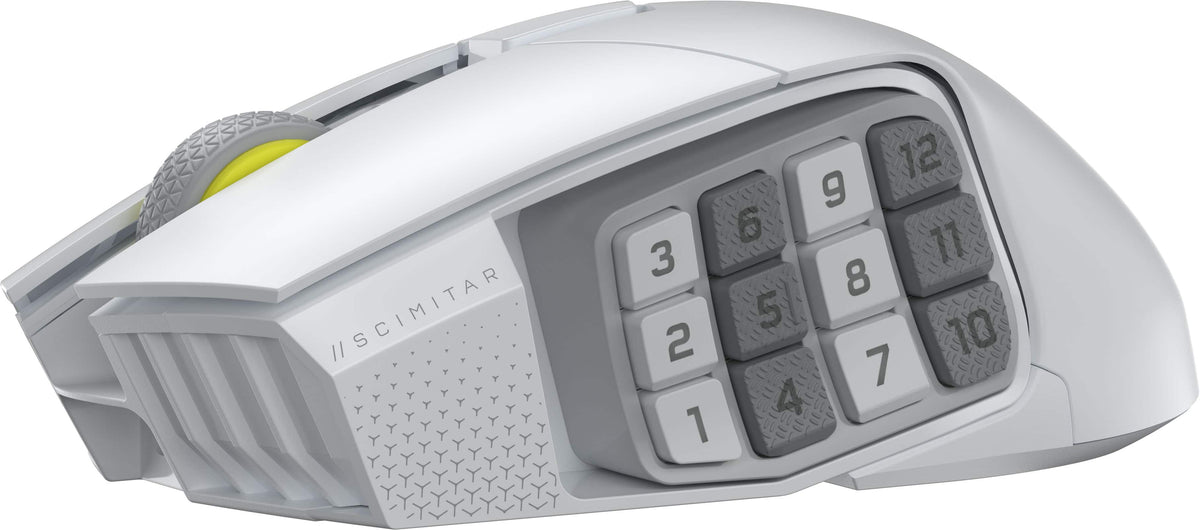 CORSAIR - Scimitar Elite Wireless SE MOBA/MMO Optical Gaming Mouse with 16 Programmable Buttons - Wireless - White