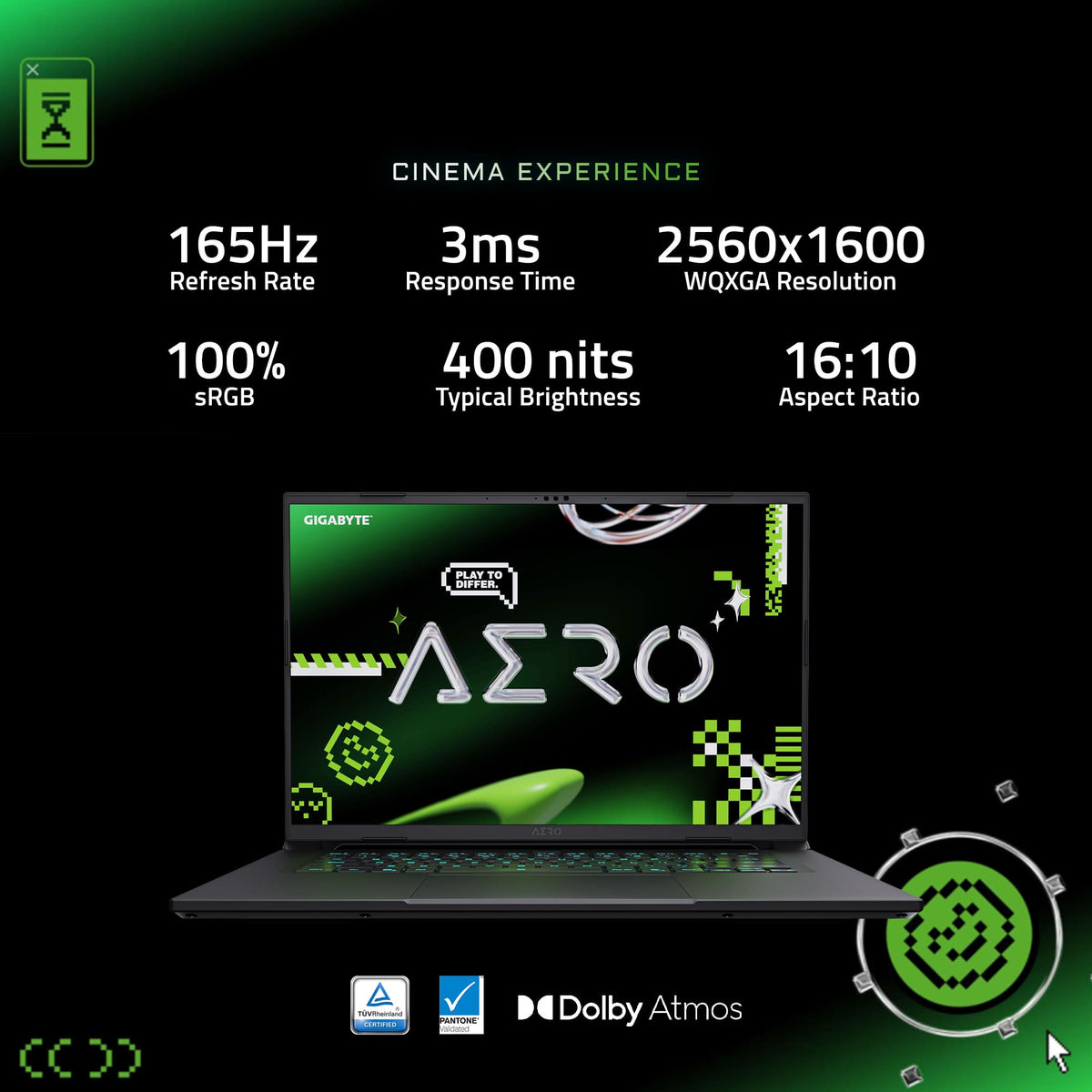 GIGABYTE - AERO X16 - Copilot+ PC - 16" 2560×1600 WQXGA AMD Ryzen Al 7 350 - 1TB SSD - 32GB DDR5 RAM GeForce RTX 5070 - Space Gray
