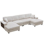 Sofá convertible en forma de U, chaise longue grande de 4 plazas para salón