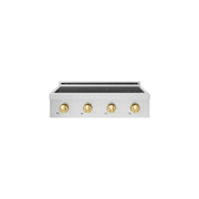 ZLINE - Autograph 30 in. Paramount Built-in Induction Rangetop with 4 Elements and Polished Gold Accents - Stainless Steel