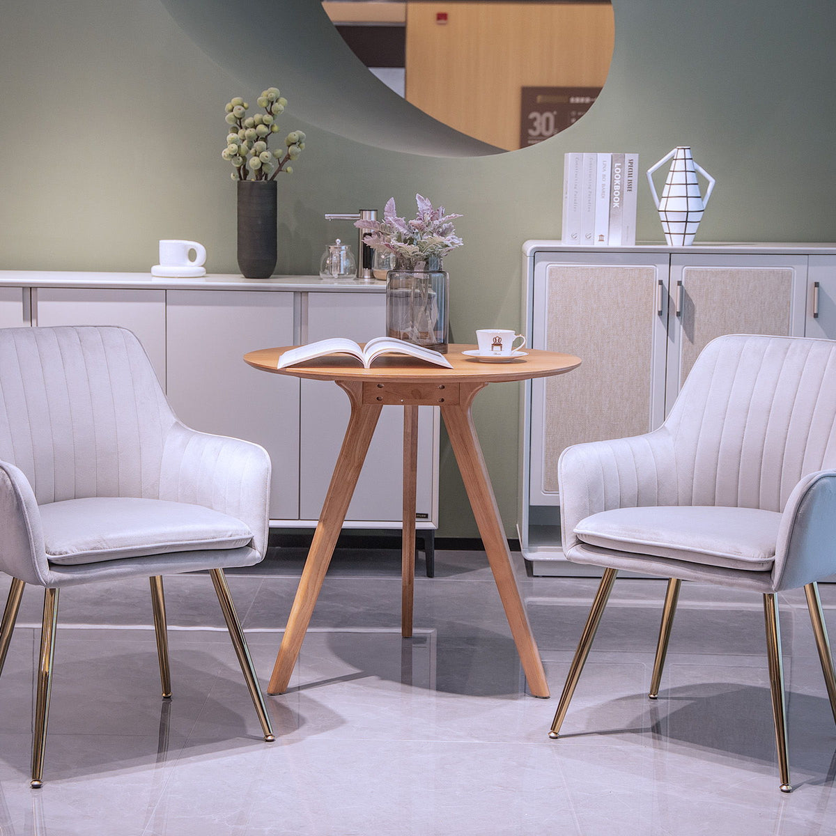 Sillas de comedor modernas de respaldo medio