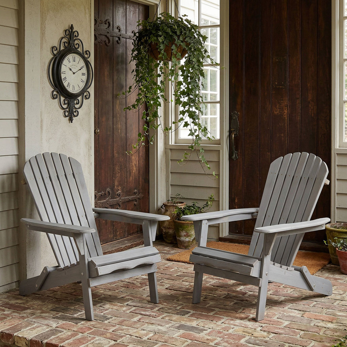 Sillón de jardín Adirondack plegable de gran tamaño, Silla de patio para jardín