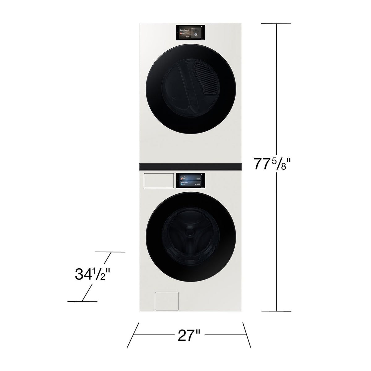 Samsung - 5.3 cu. ft. Bespoke AI Ultra Capacity Front Load Washer with AI Home - Ivory