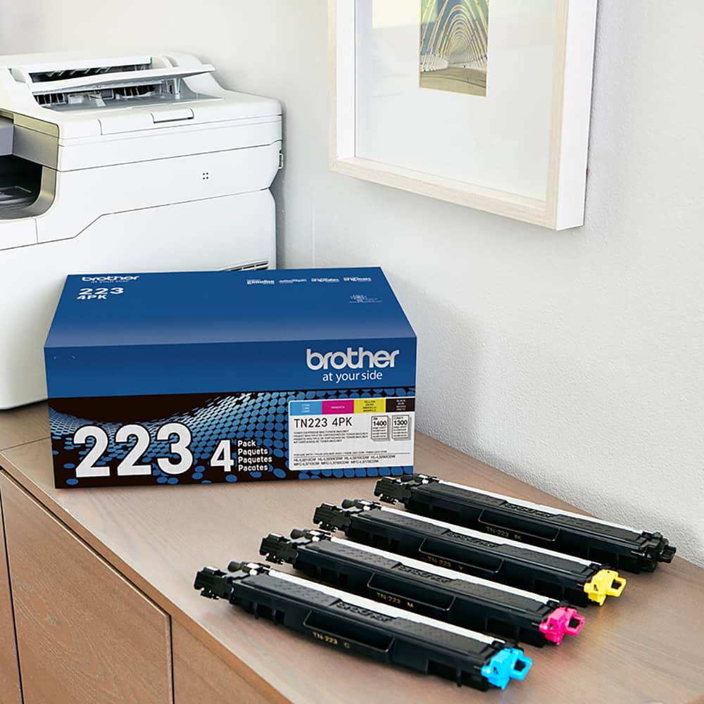 Brother - TN223 4-Pack Standard-Yield Toner Cartridges - Black/Cyan/Magenta/Yellow