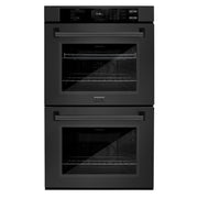 ZLINE - 30 in. True Convection Double Wall Oven w/ Air Fry and Self Clean in Black Stainless - Black Stainless Steel