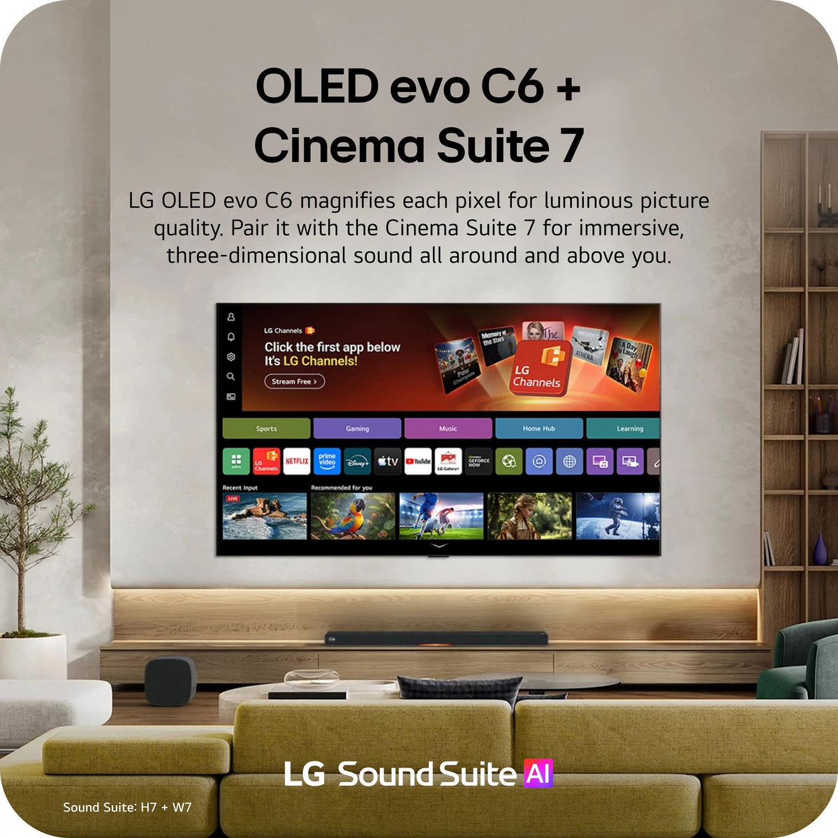 LG - 65" Class C6 OLED evo AI 4K Smart webOS TV with Perfect Black, Perfect Color and Brightness Booster (2026)
