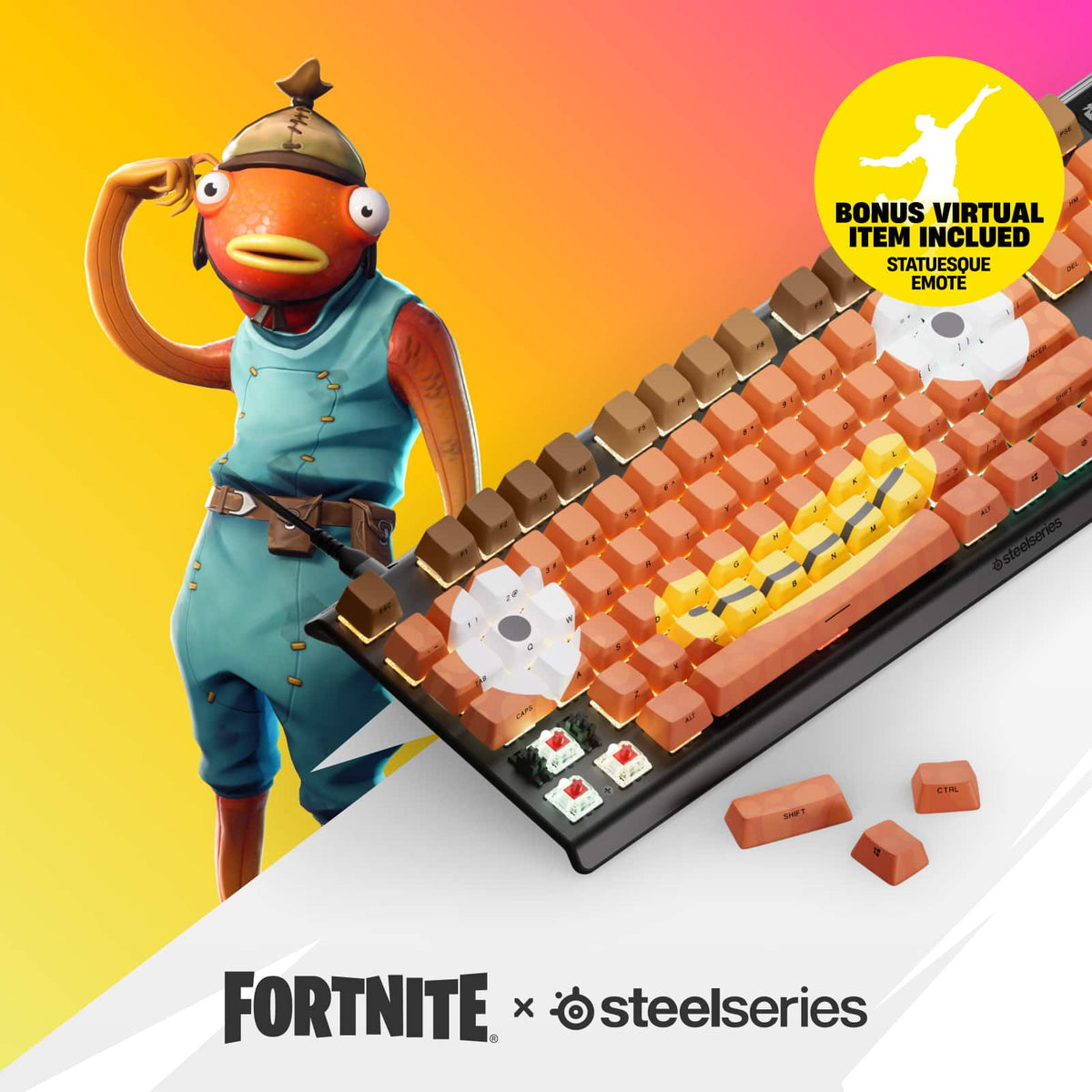 SteelSeries - PBT Accessory Keycaps - Fortnite Fishstick Edition - Multi