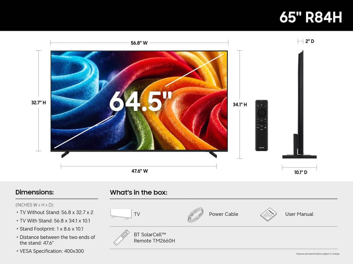 Samsung - 65" Class R84H Series Micro RGB 4K TV with SamsungVisionAI (2026)