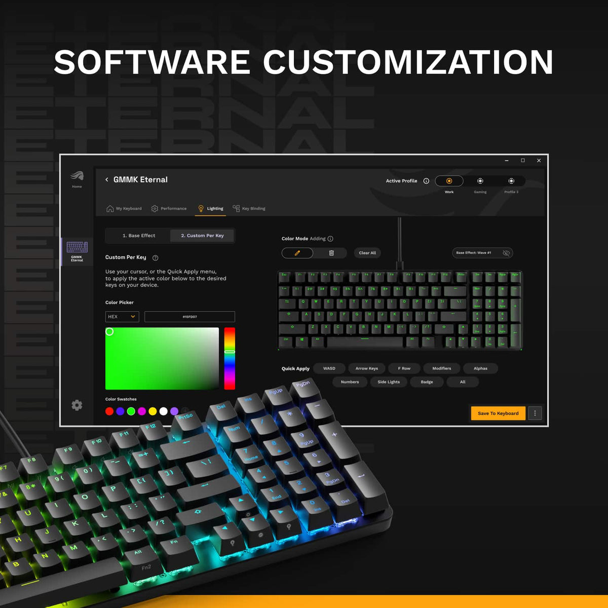 Glorious - GMMK Eternal 96% Wired Mechanical Keyboard - Black