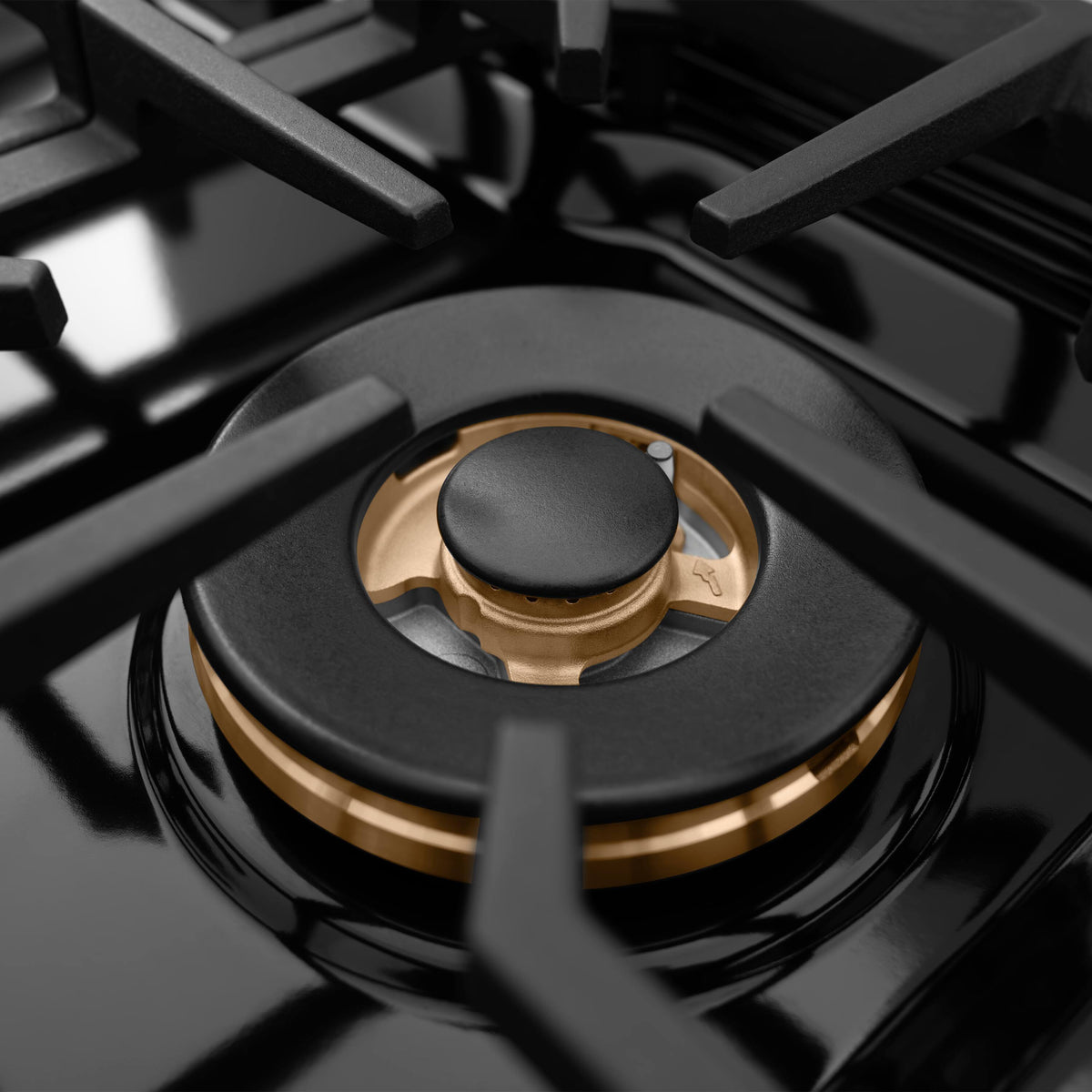 30 in. Wide 4 Burner ZLINE Designer 4.2 cu. ft. Manual Clean Freestanding Gas Range with Black and Bronze Accents - Black Satin Stainless Steel