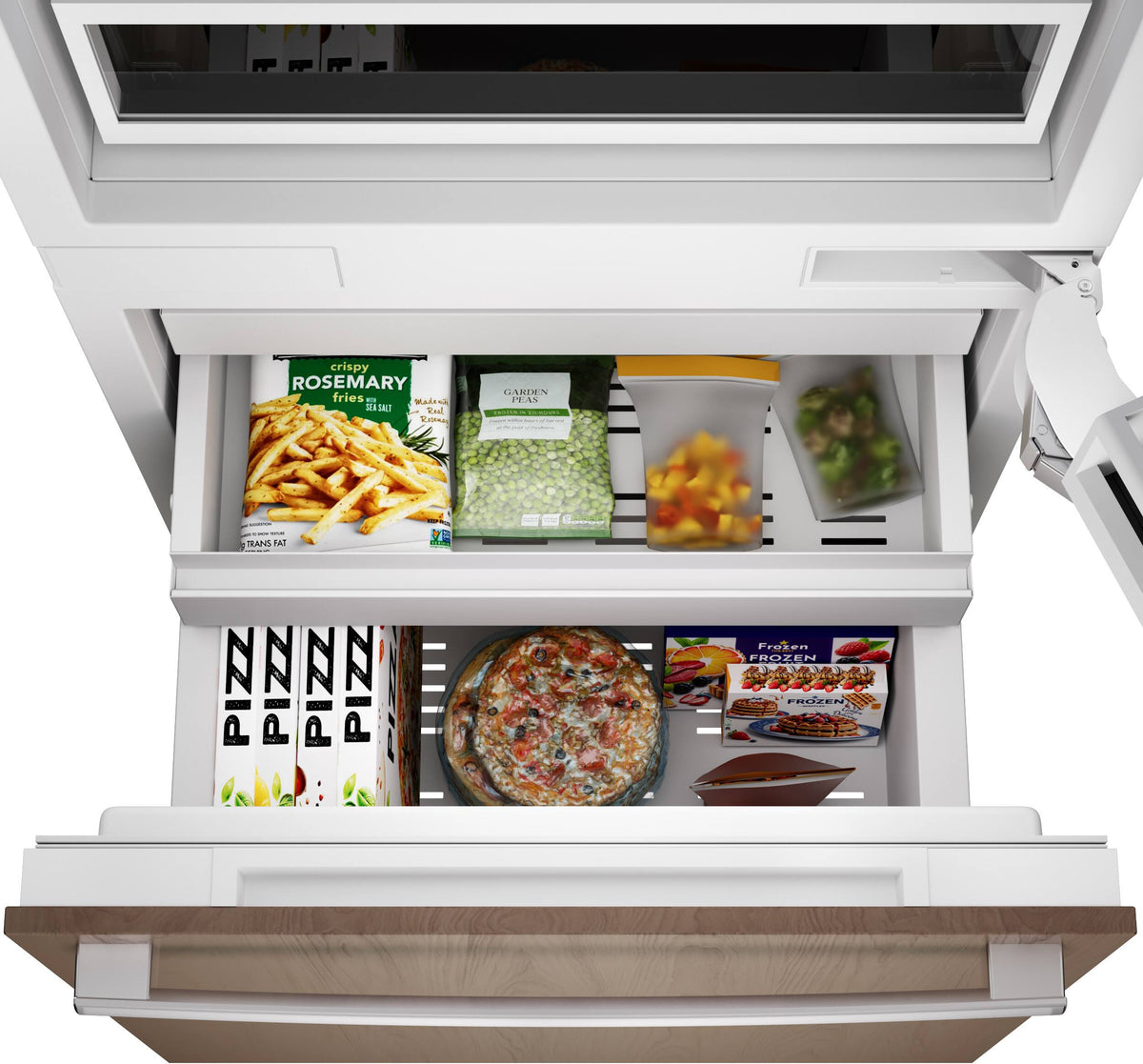 Bosch - Benchmark Series 30 in. Wide 16.5 Cu. Ft. Bottom Freezer Built-in Smart Refrigerator - Custom Panel Ready