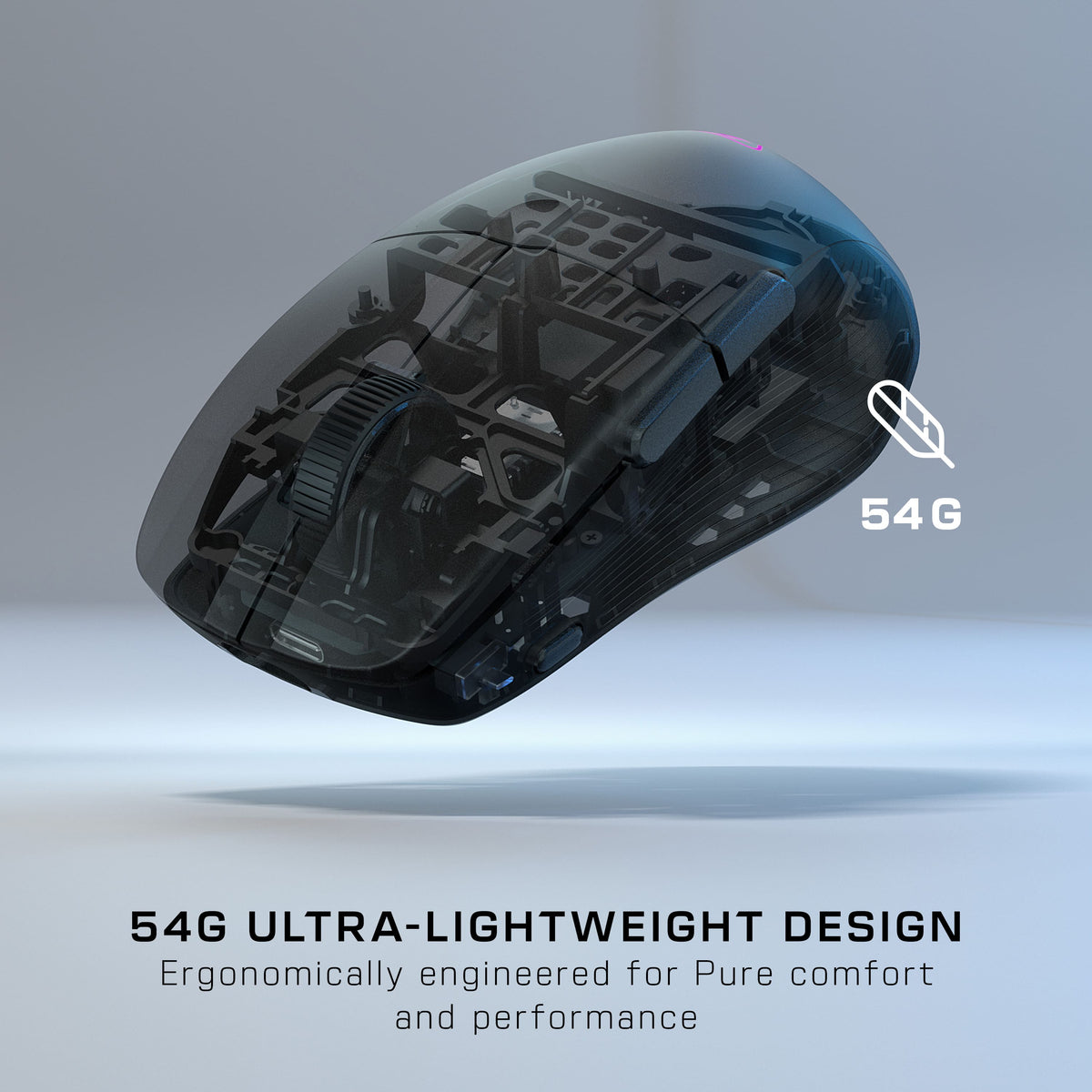 Turtle Beach - Pure Air Ultra-Light Wireless Ergonomic RGB Gaming Mouse with 26K DPI Optical Sensor & 125 hour Battery - Wireless - Black