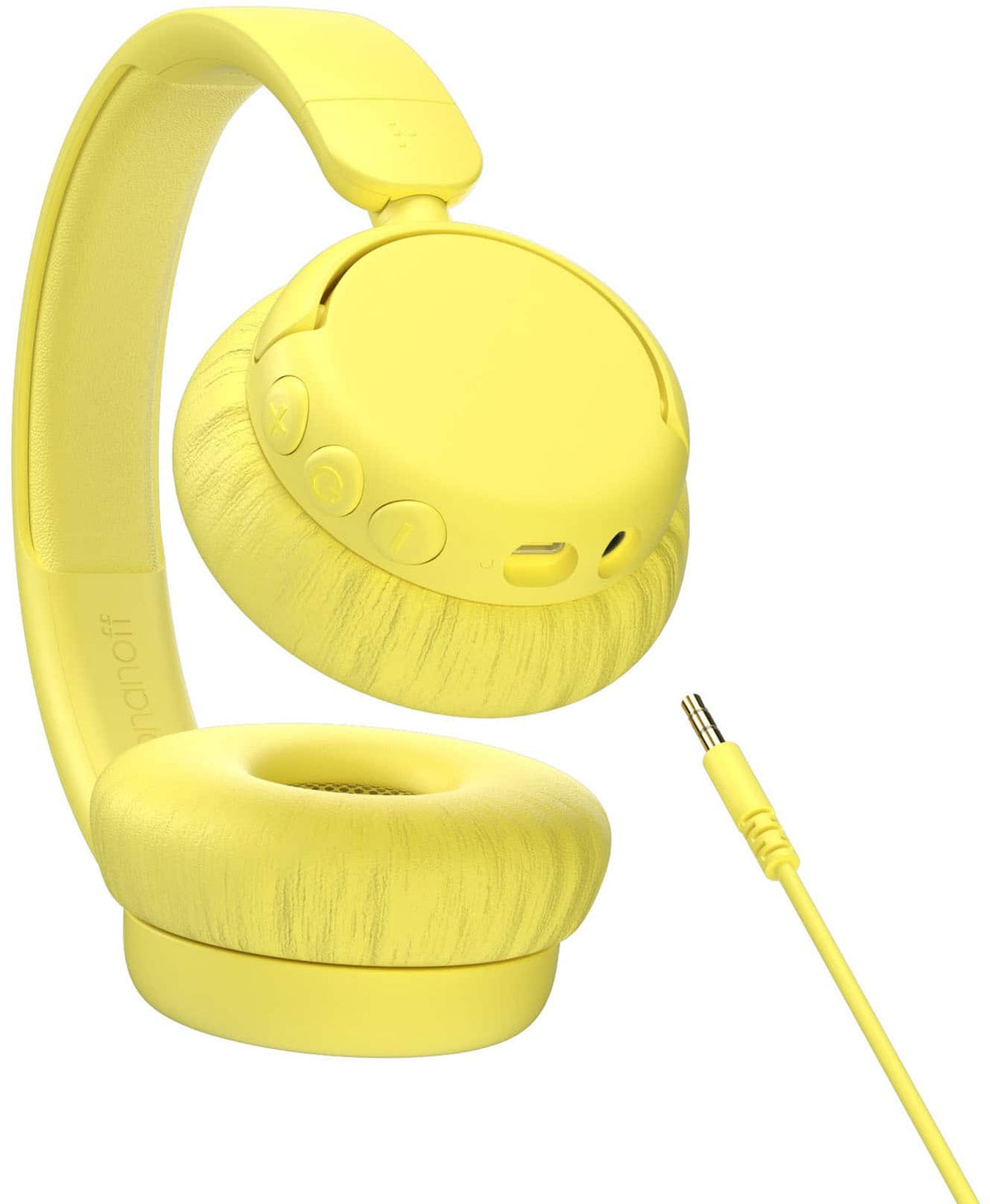 Made for Amazon BuddyPhones EcoTime Wireless SafeAudio Over-the-Ear Youth Headset, Bluetooth (Ages 6+) - Yellow