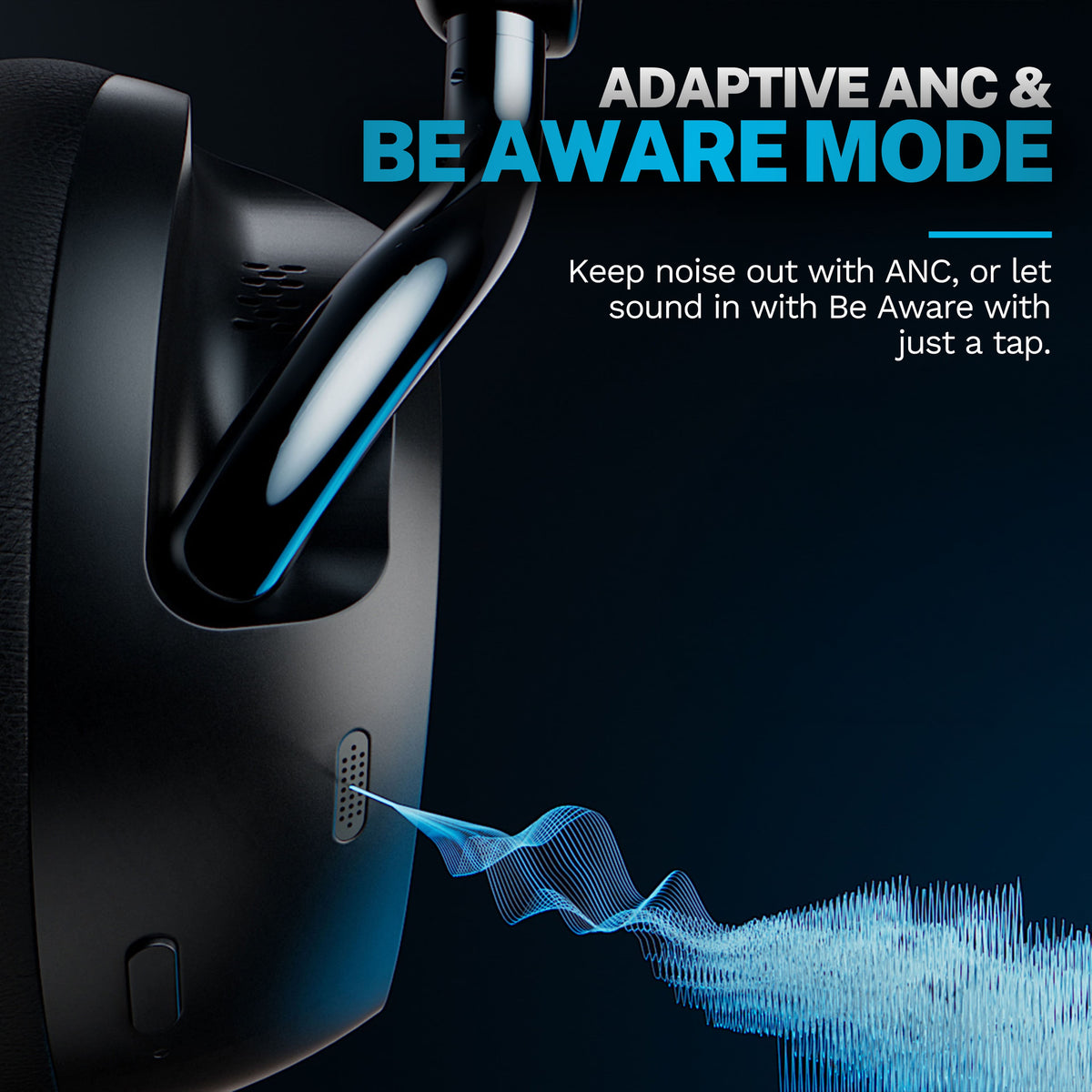 JLab - Epic Lux Lab Edition ANC Wireless Headphones – Hi-Res Compatible, Spatial Audio w/ Head Tracking & 90+ Hour Battery Life - Black