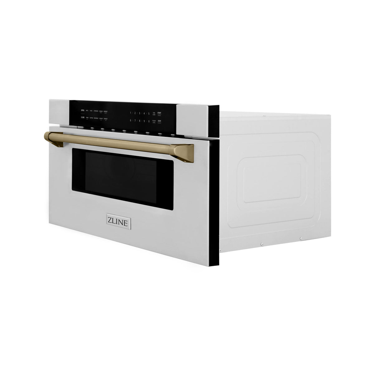 ZLINE - Autograph Edition 30 in. 1.2 cu. ft. Built-In Microwave Drawer in Stainless Steel with Champagne Bronze Accents - Stainless Steel and Champagne Bronze Accents