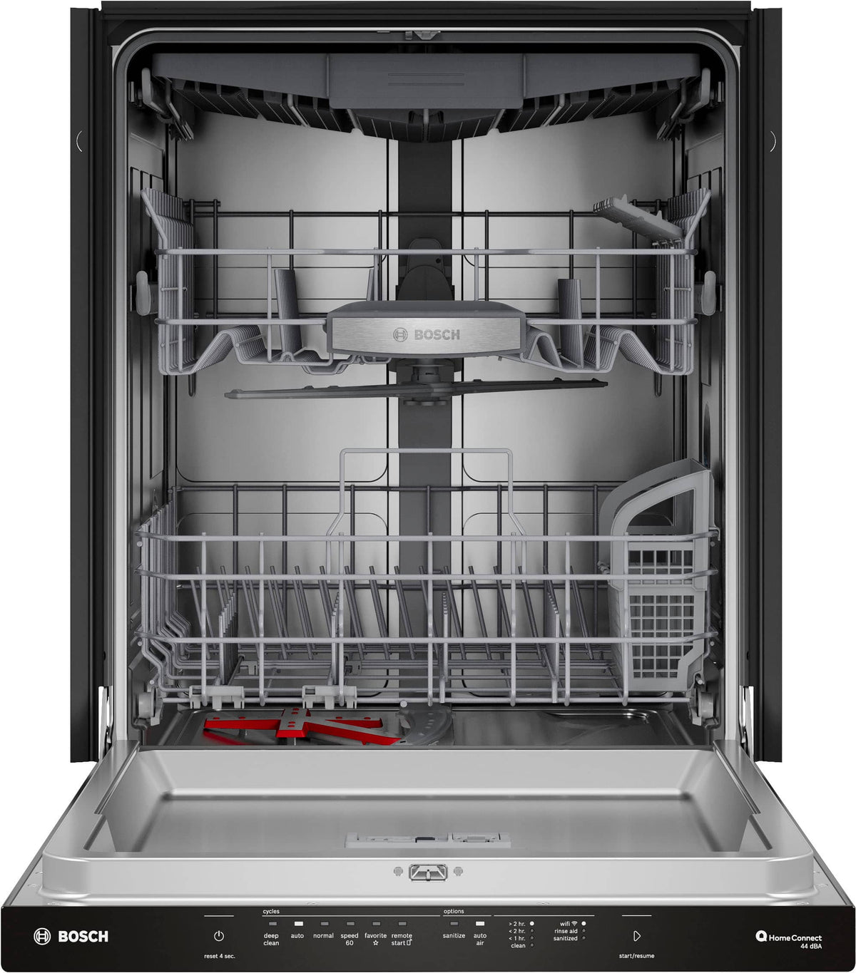 Bosch - 500 Series 24" Top Control Smart Built-In Stainless Steel Tub Dishwasher with 3rd Rack and AutoAir, 44 dBA - Stainless Steel