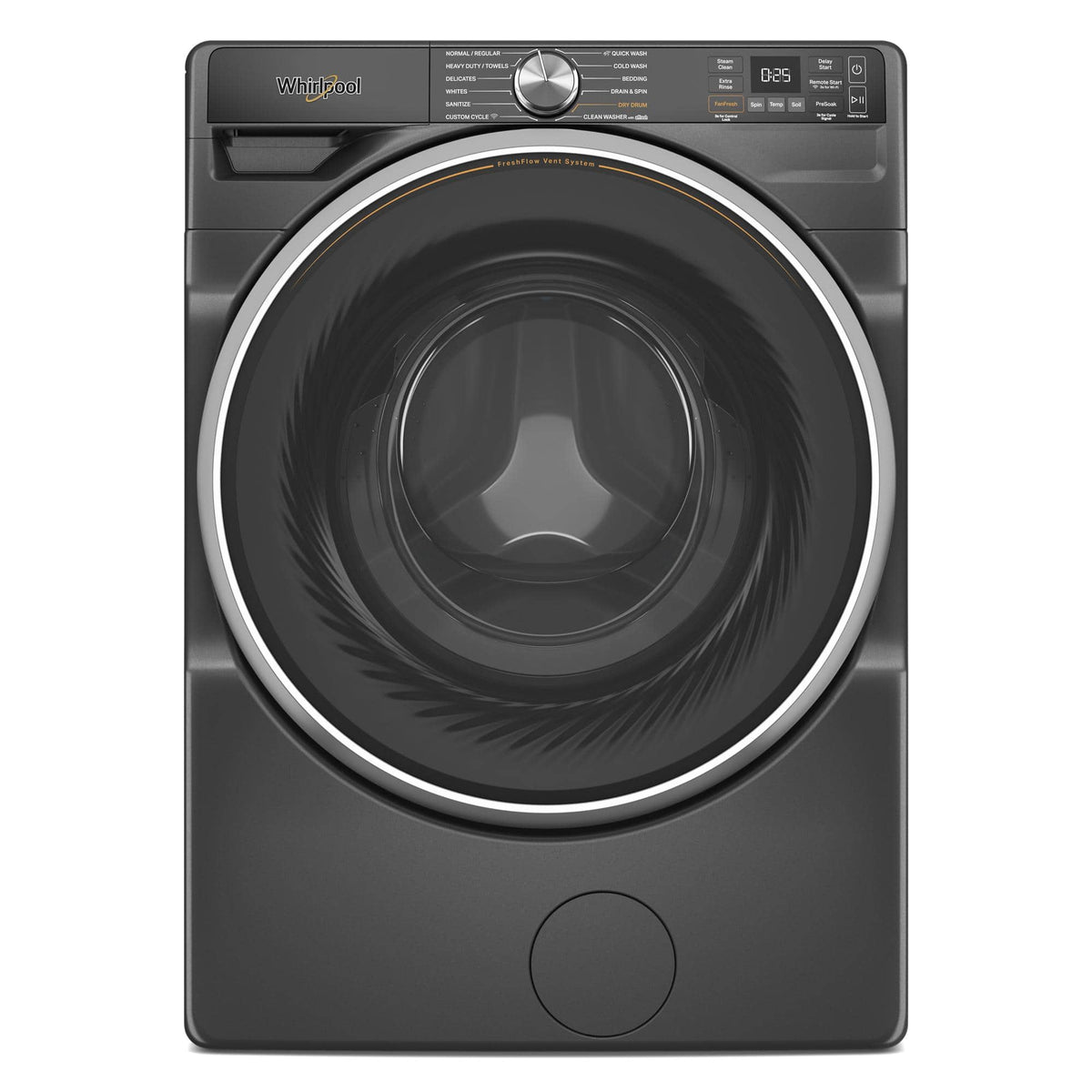 Whirlpool - 5.0 Cu. Ft. High Efficiency Smart Front Load Washer with FreshFlow Vent System - Volcano Black