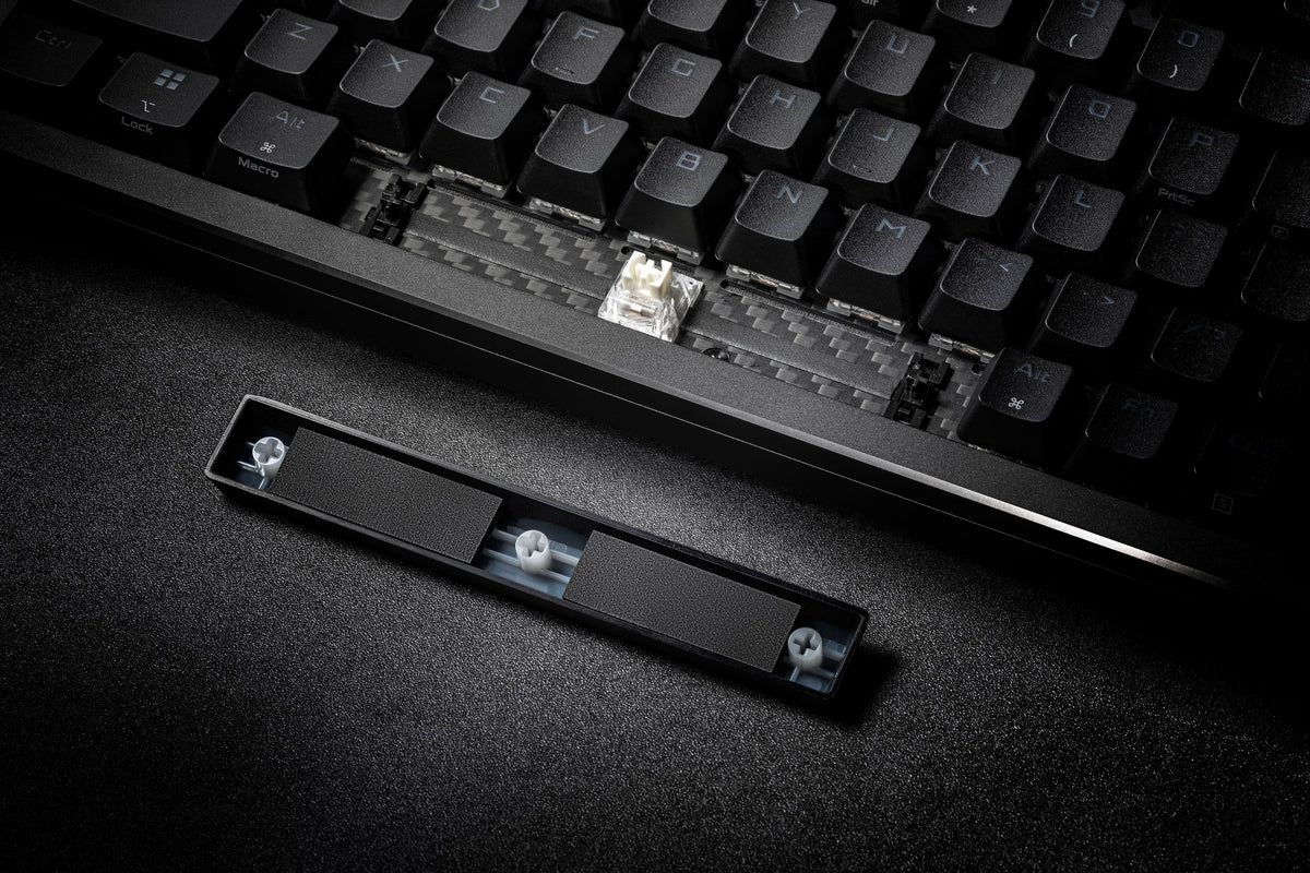 ASUS - ROG Azoth Extreme 75% Wireless Mechanical Gaming Keyboard with ROG NX Snow Linear Switches and Color OLED Touchscreen - Black