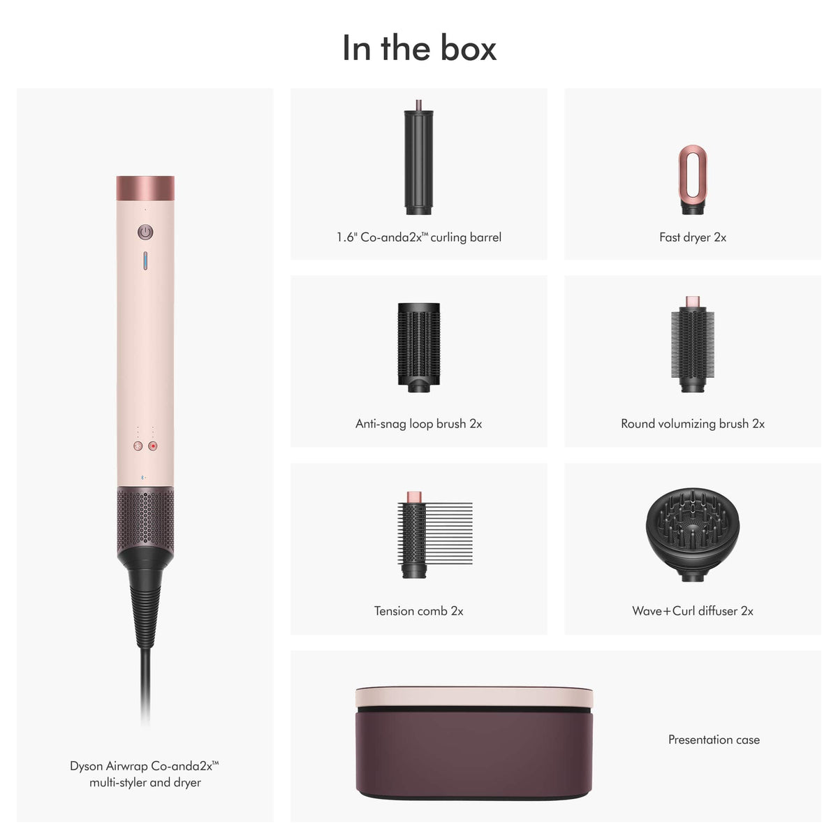 Dyson - Airwrap Coanda 2x Multi-Styler and Dryer For Curly+Coily Hair - Ceramic Pink/Rose Gold