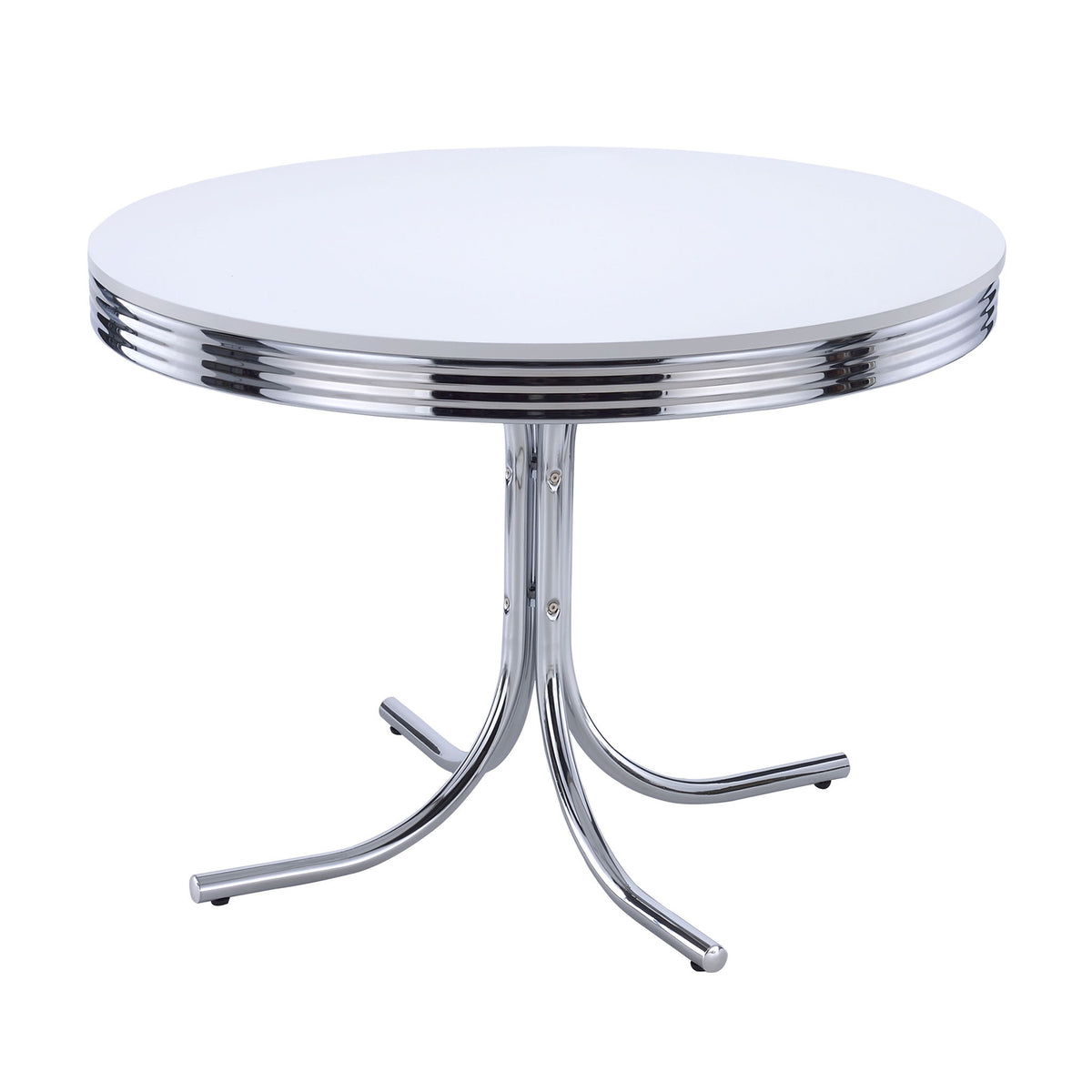 Parlisse - Juegos de comedor redondos de 5 piezas con sillas - Blanco