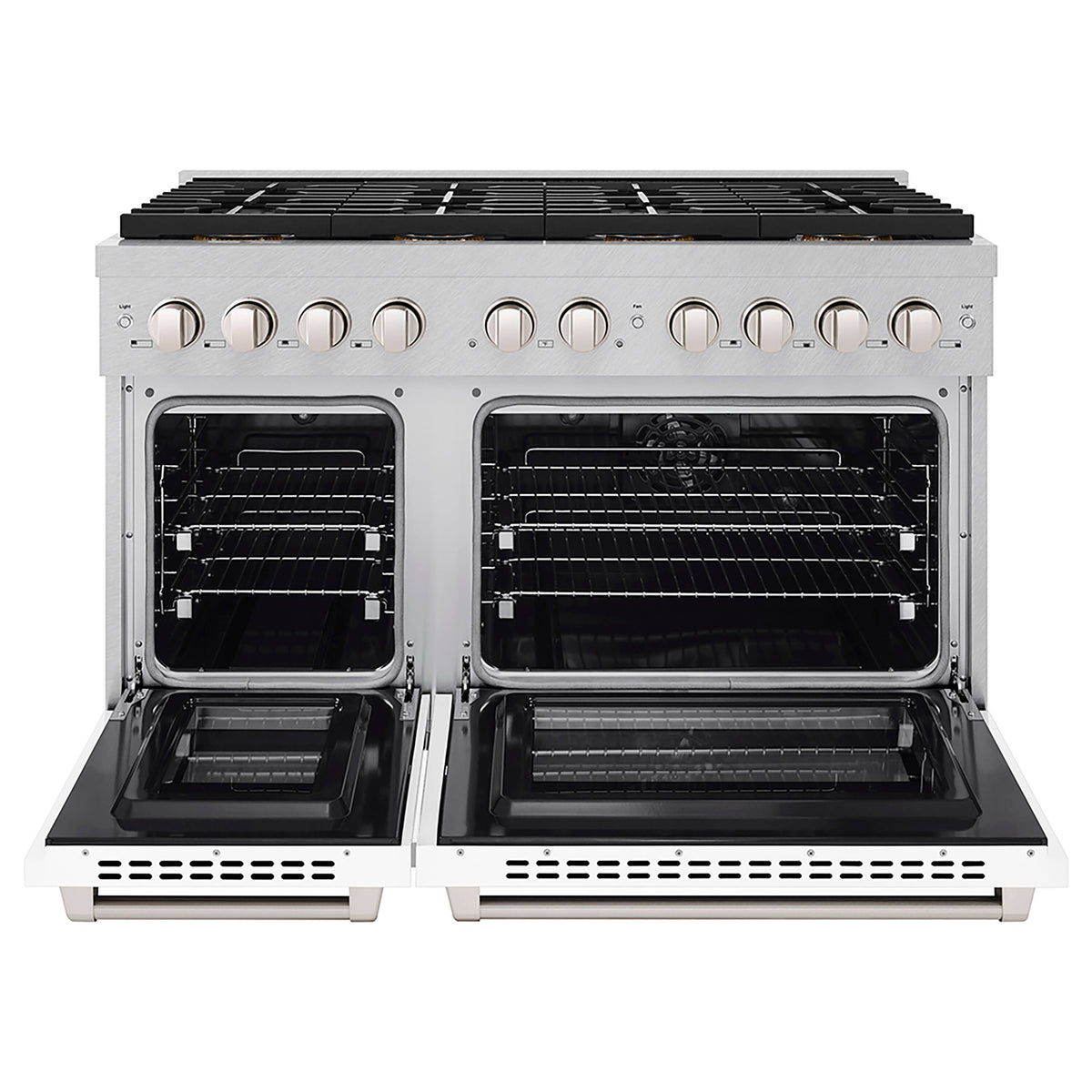 ZLINE - 48 in. Wide 8 Burner 6.7 cu. ft. Freestanding Paramount Dual Fuel DuoPro Range with Dual Ovens - Black Matte