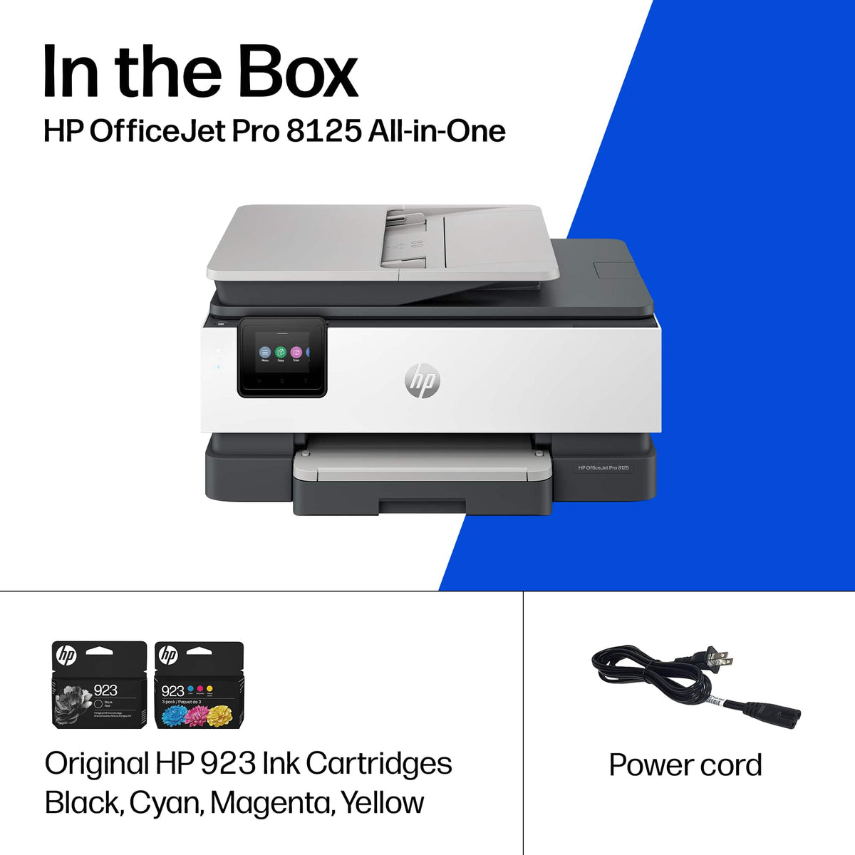 HP - OfficeJet Pro 8125 Wireless AI-Enabled All-in-One Inkjet Printer with 3 Months of Instant Ink - White
