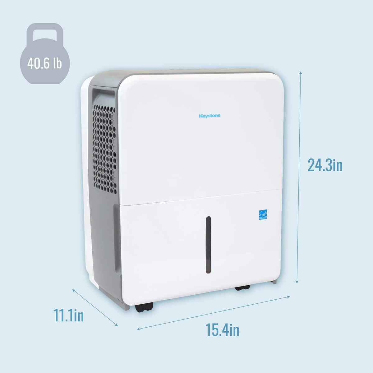 Keystone - 50-Pint 6.35 Quart Dehumidifier with Built-In Pump - White