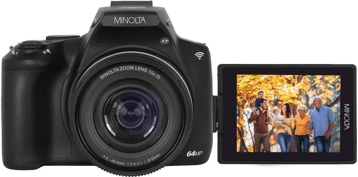 Minolta - MNB10Z 64.0 Megapixel 4K Bridge Camera with 10x Optical Zoom Lens - Black