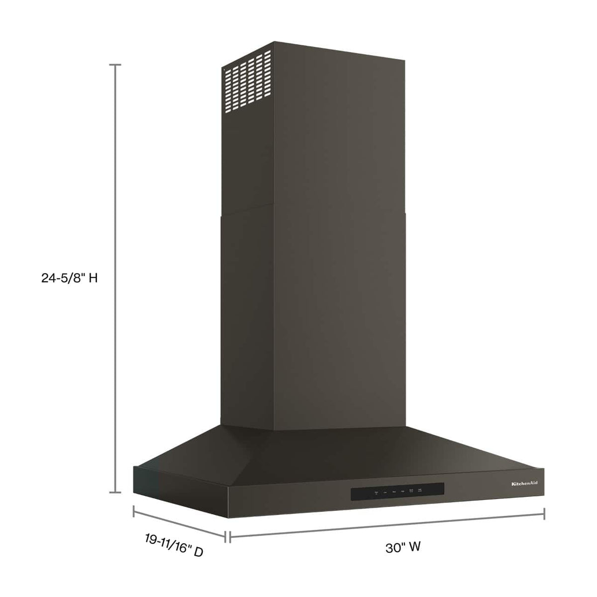KitchenAid - 30 inches - Recirculating & Convertible - Wall Range Hood - Black Ore
