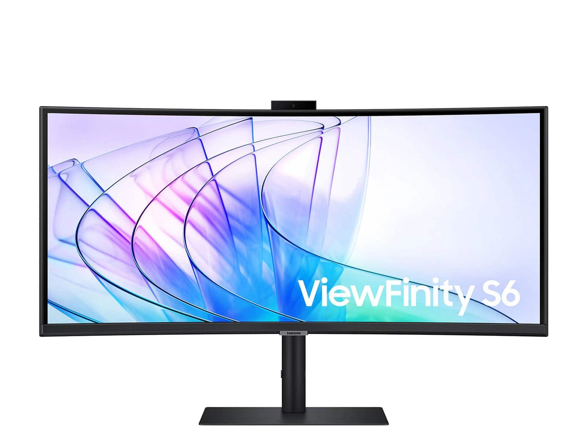 Samsung - ViewFinity 34\" S6 (S65VC) UWQHD Built-in Webcam 100Hz AMD FreeSync HDR10 Monitor (HDMI, USB, DisplayPort) - Black
