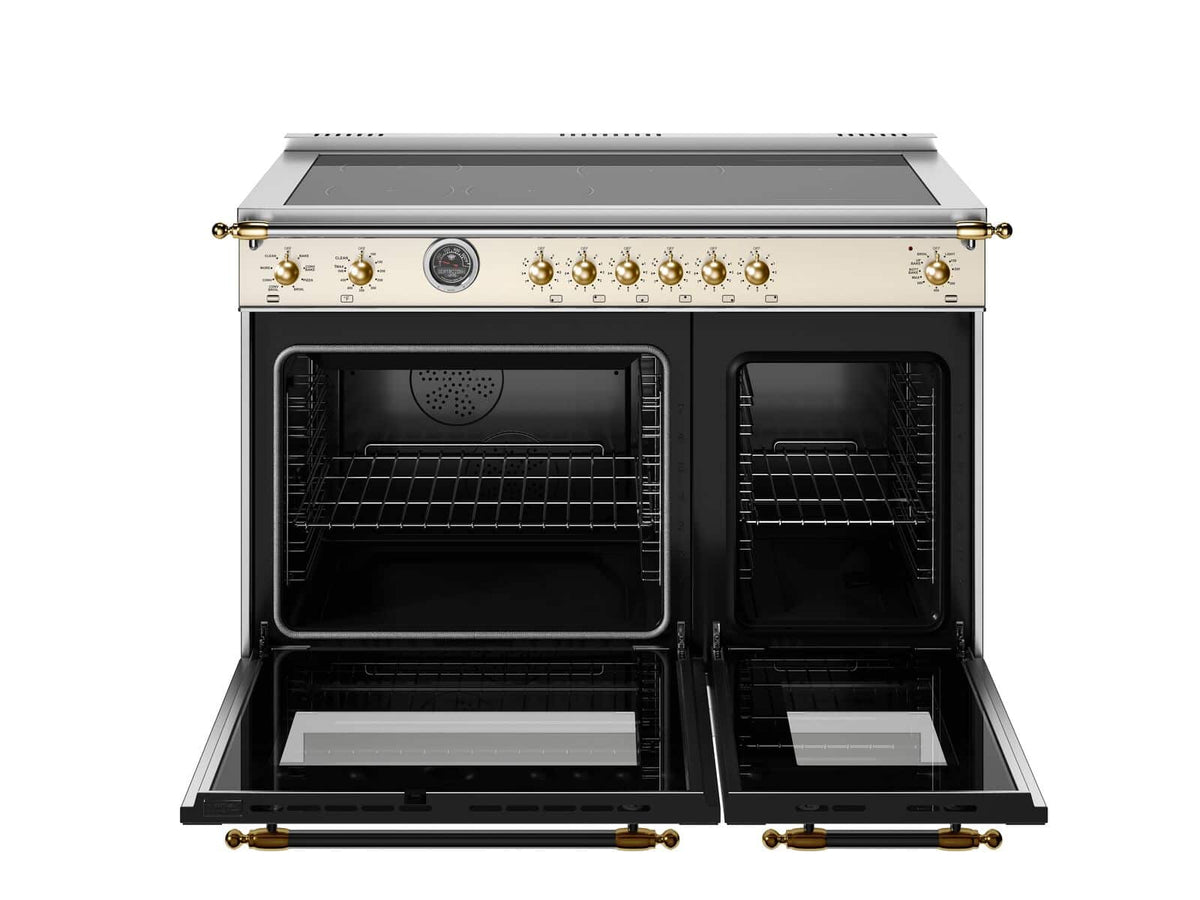 Bertazzoni - 48" Heritage Series Induction Range - Avorio/Gold - Ivory
