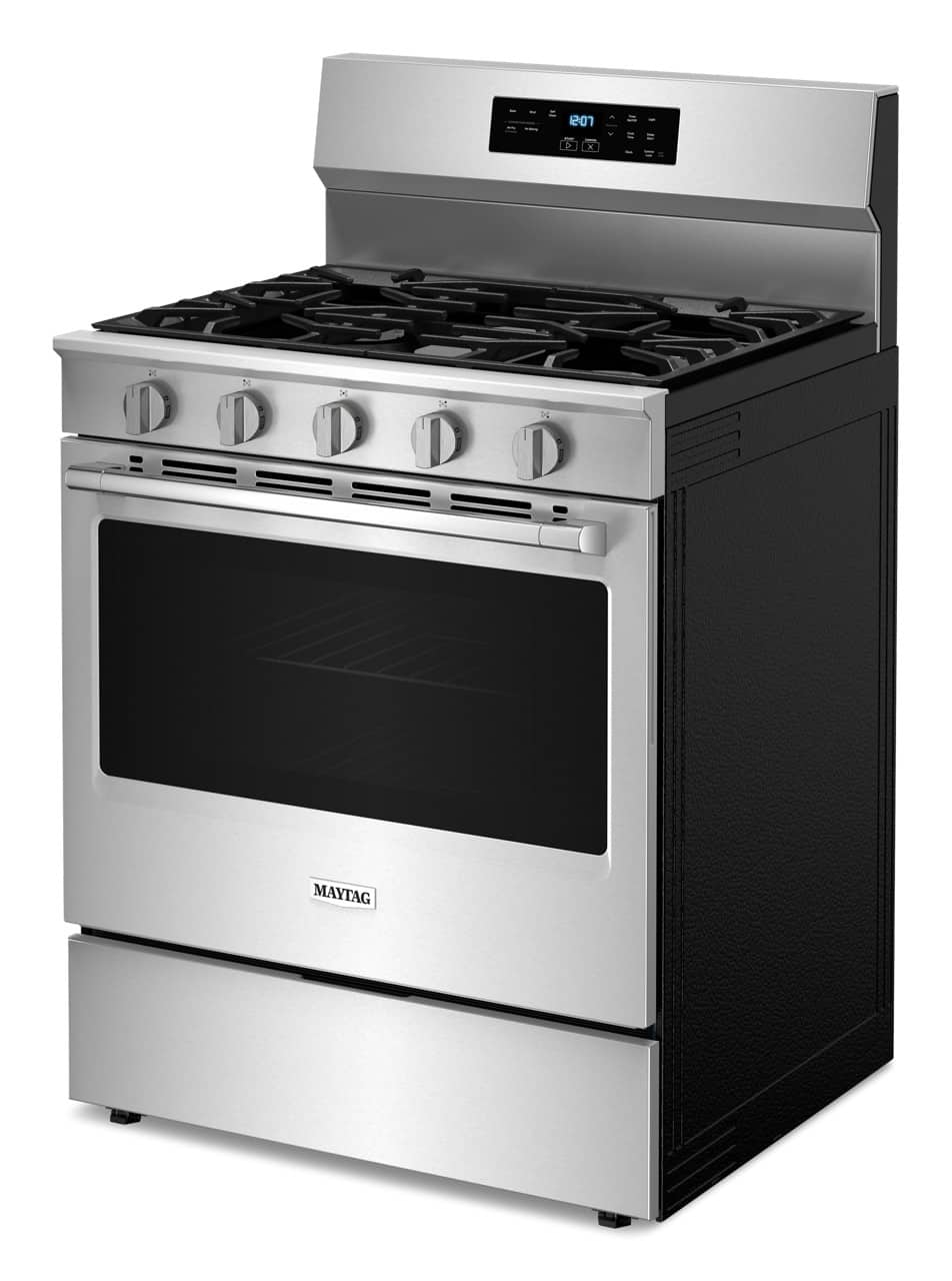 Maytag - 30 in. Wide 5 burners 5.0 cu. ft. Freestanding Gas Range With No Preheat Air Fry and Air Baking - Stainless Steel