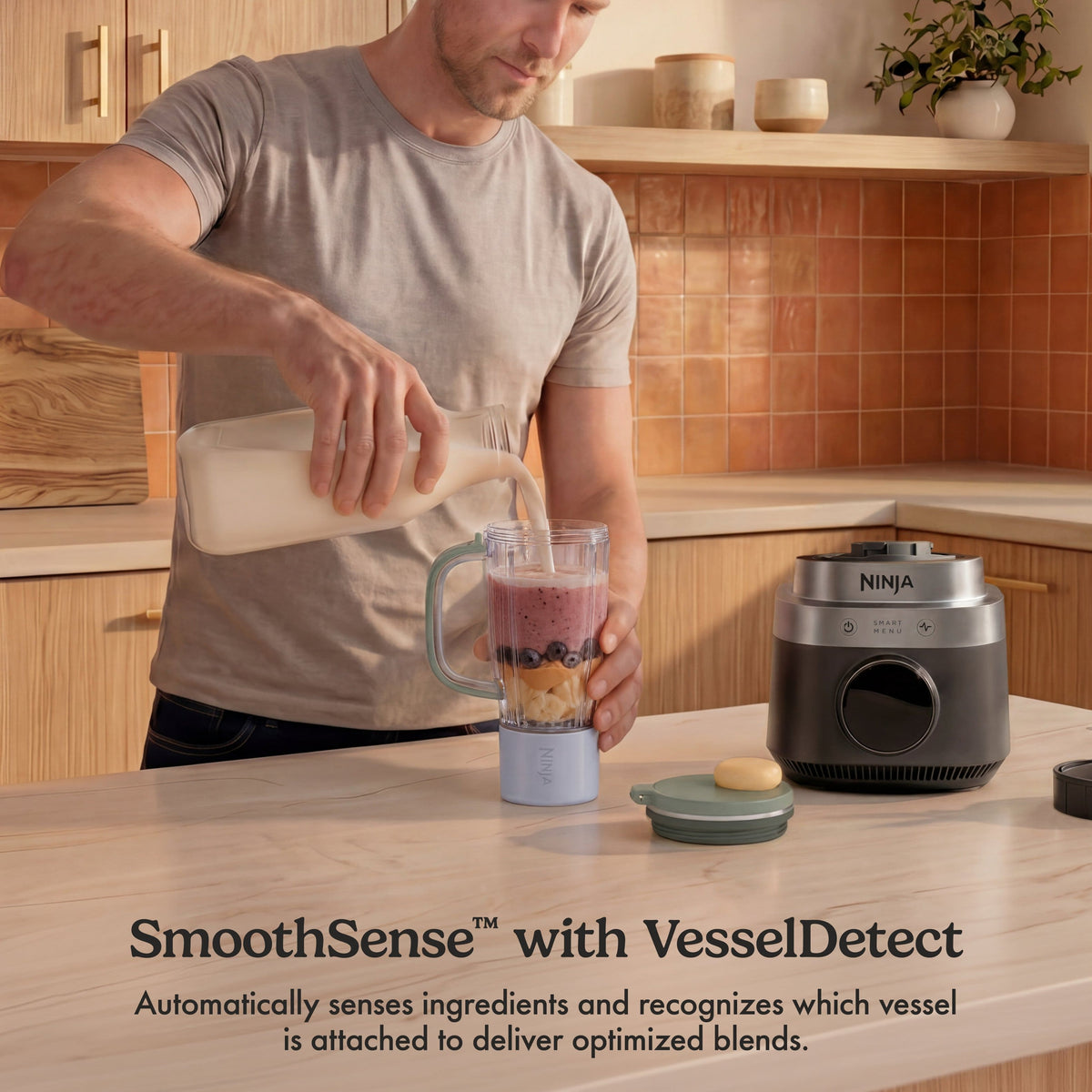 Ninja - CrushBOSS Intelligent 3-in-1 Blender, Tumbler, & Food Processor Combo - Onyx