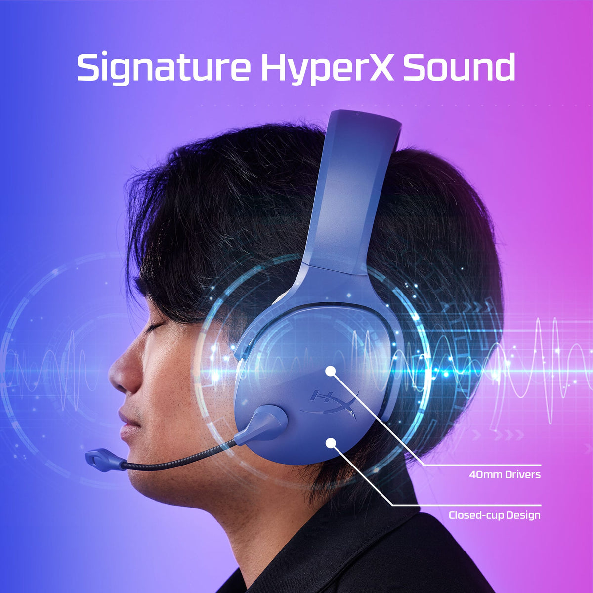 HyperX - Cloud Jet Dual Wireless Gaming Headset for PC, Mac, PS5, PS4, and Mobile - Black