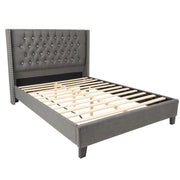 Cama de estilo contemporáneo con cabecero capitoné de diamantes