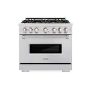 ZLINE - 36 in. 5.2 cu. ft. Classic Freestanding Dual Fuel Range with 6 DuoPro Burners and Convection Oven in Stainless Steel - Stainless Steel