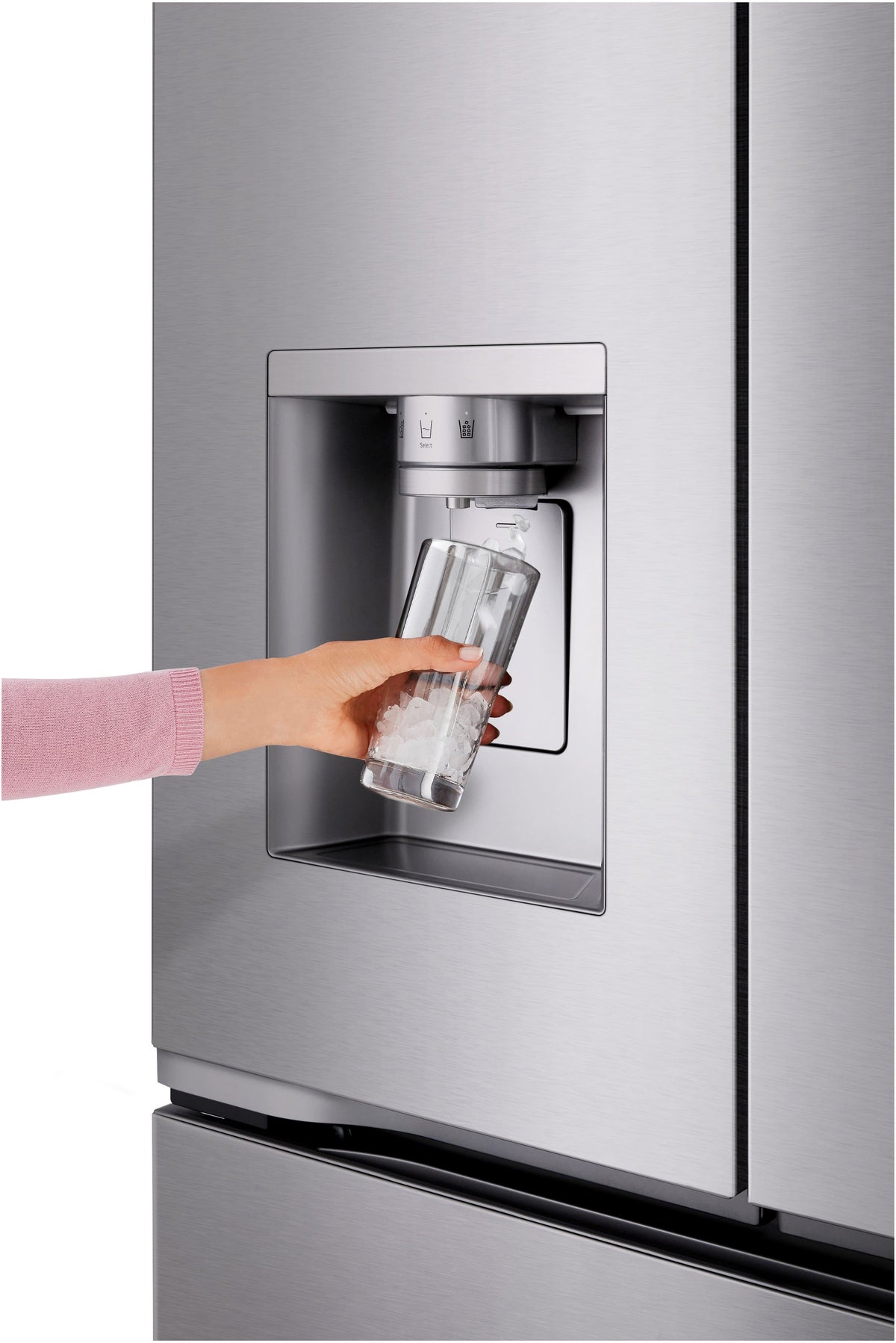 LG - 36-in Wide Counter-Depth MAX 23.7 Cu. Ft. 3-Door Smart French Door Refrigerator with Zero Clearance Hinge System - PrintProof Stainless Steel Look