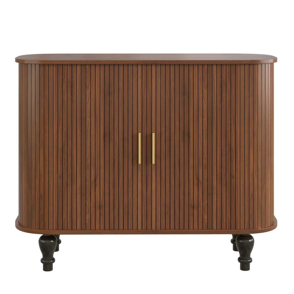 Mueble bar estriado para licores y café con 6 botelleros y 3 soportes para copas