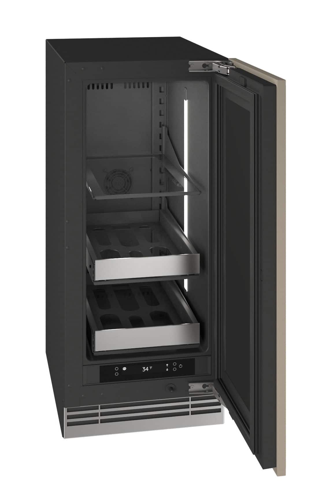 U-Line - 15"W. 2.8 Cu.Ft. Built-In Panel Ready Compact Beverage Center - Custom Panel Ready