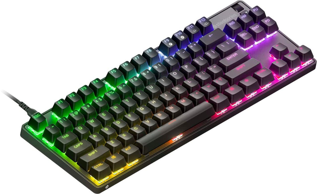 SteelSeries - Apex 9 TKL Wired Optical OptiPoint Adjustable Actuation Switch Gaming Keyboard with Rapid Tap - Black