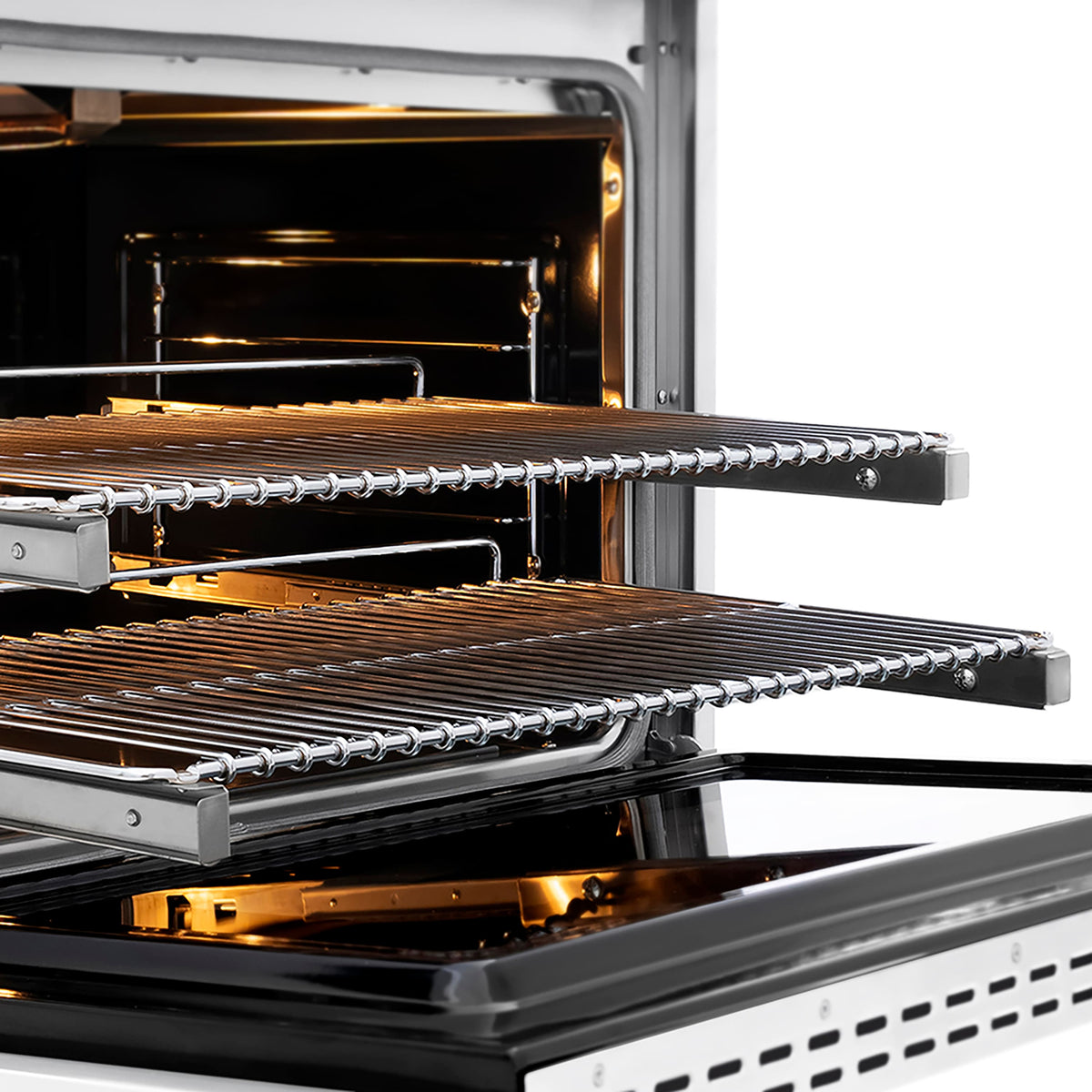 ZLINE - 36 in. Wide 6 Burner Autograph Paramount Gas Range with DuoPro Burners w/ White Door & Bronze Accents (PSGRZ-WM-36-CB) - Stainless Steel with White Matte Door