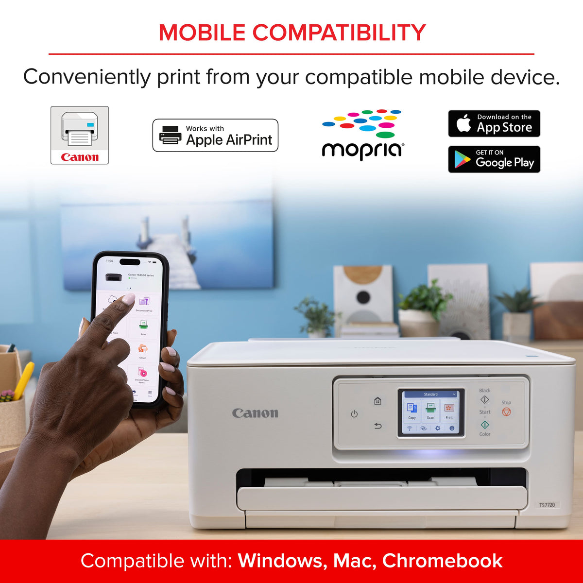 Canon - PIXMA TS7720 Wireless All-In-One Inkjet Printer - White