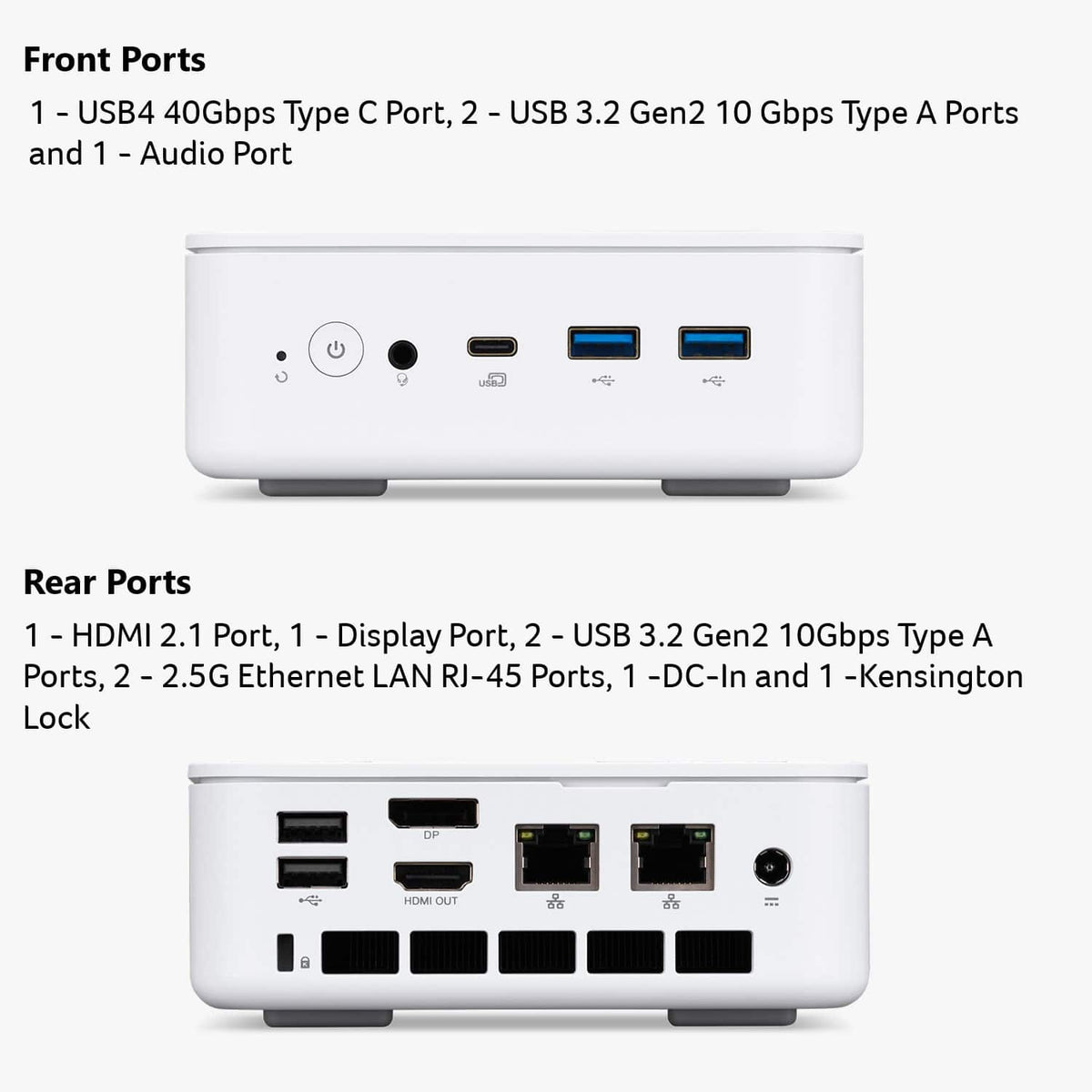 Acer - Revo Box AI RB102-GGP-UB33 Mini PC Desktop Copilot+PC - AMD Ryzen AI 7 445 2026 - 16GB DDR5 Memory - 512GB Storage - White